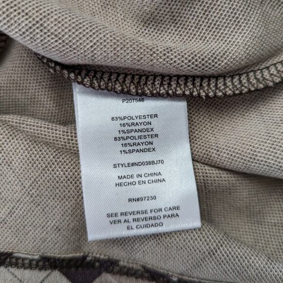 Madden NYC Argyle Print Brown Sleeveless Knit Dress Sz Medium New with Tags - Picture 7 of 7